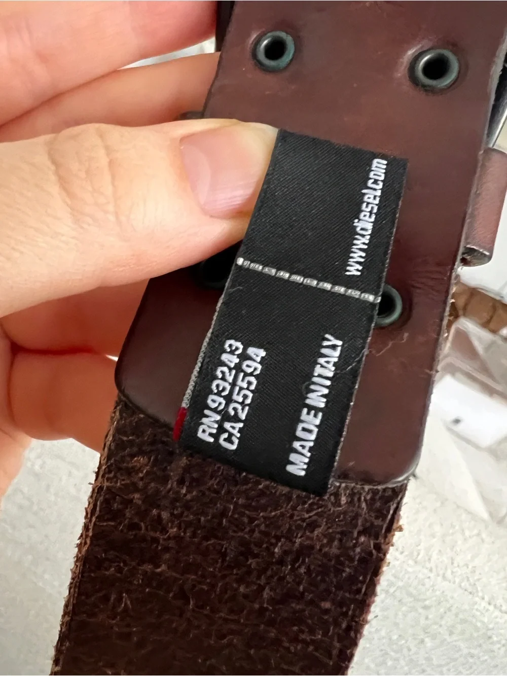 Vintage DIESEL Y2K Camo Leather Canvas Studded Belt Stamped Size 25 | Fits 30-34